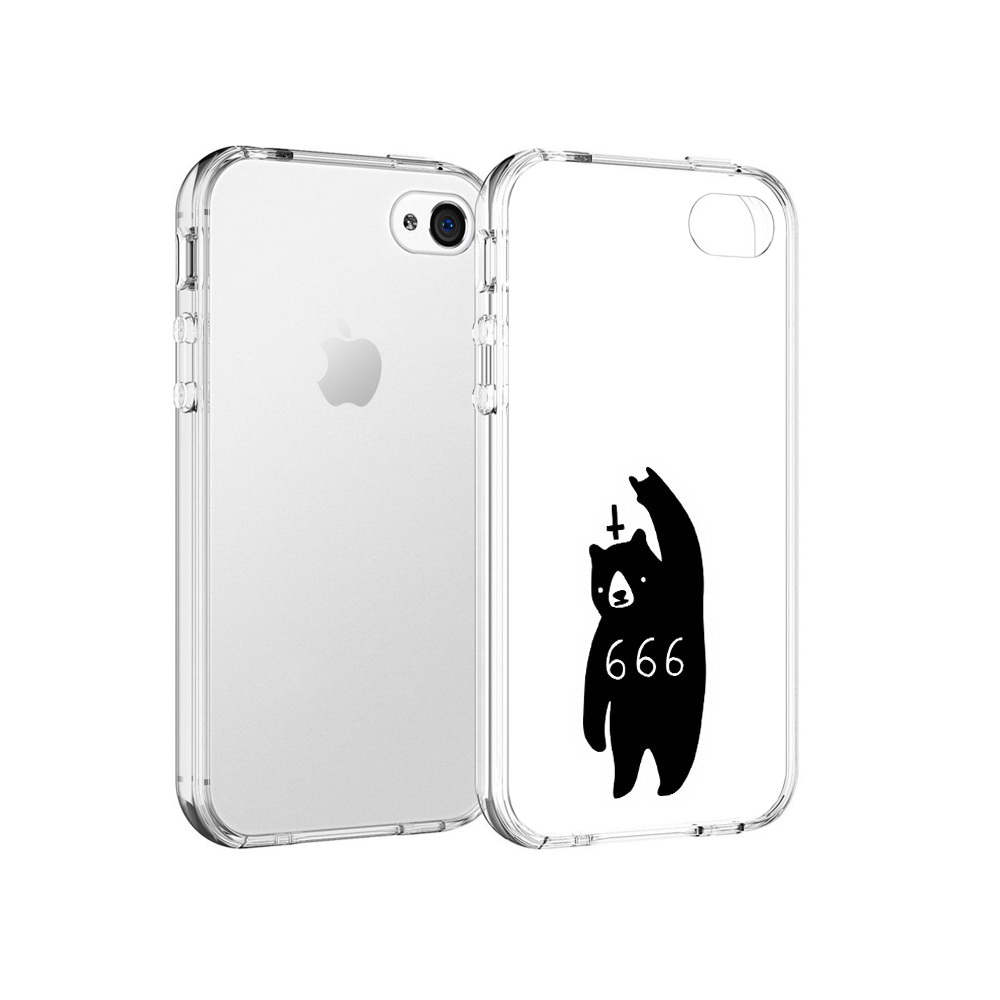 

Чехол MyPads Tocco для Apple iPhone 4 медведь 666, Прозрачный, Tocco
