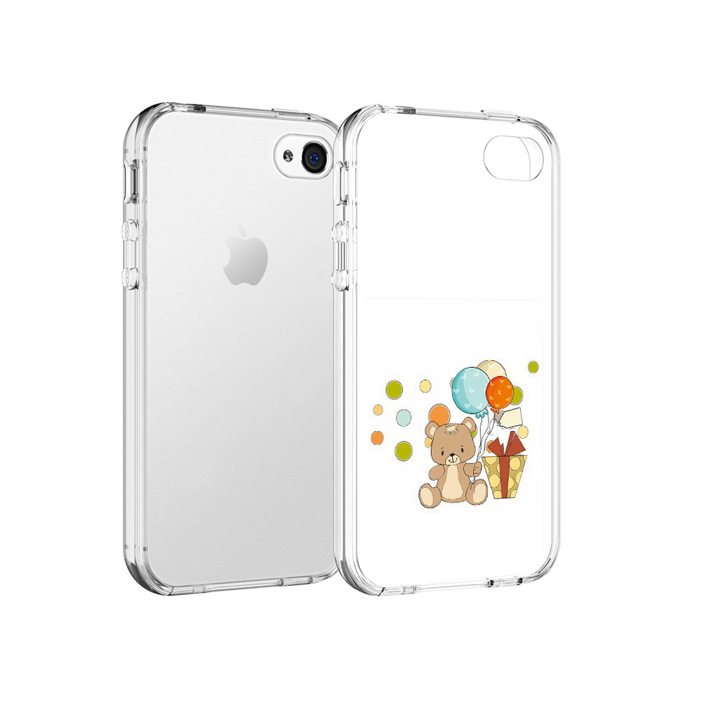 

Чехол MyPads Tocco для Apple iPhone 4 медвеженок с подарком, Прозрачный, Tocco