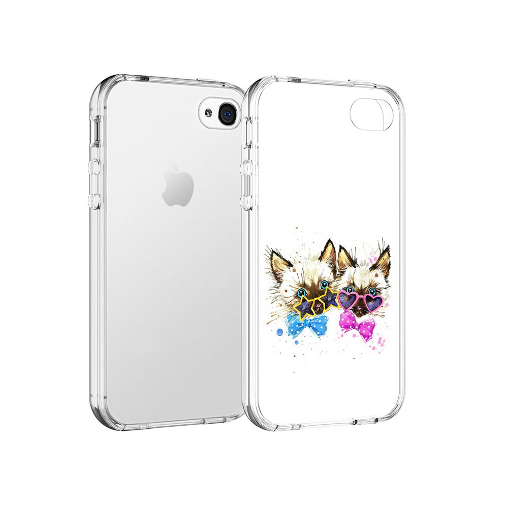 

Чехол MyPads Tocco для Apple iPhone 4 милые котята, Прозрачный, Tocco