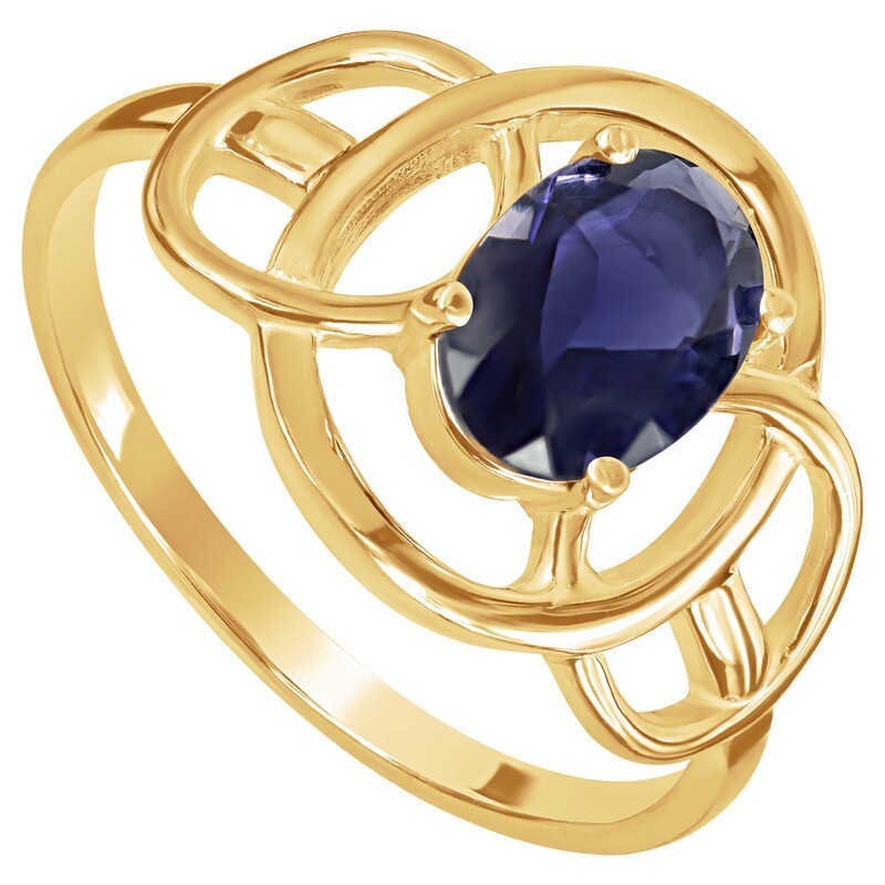 

Кольцо из серебра с натуральным иолитом LAZURIT-ONLINE 8408YG р.19,5, 8408YG