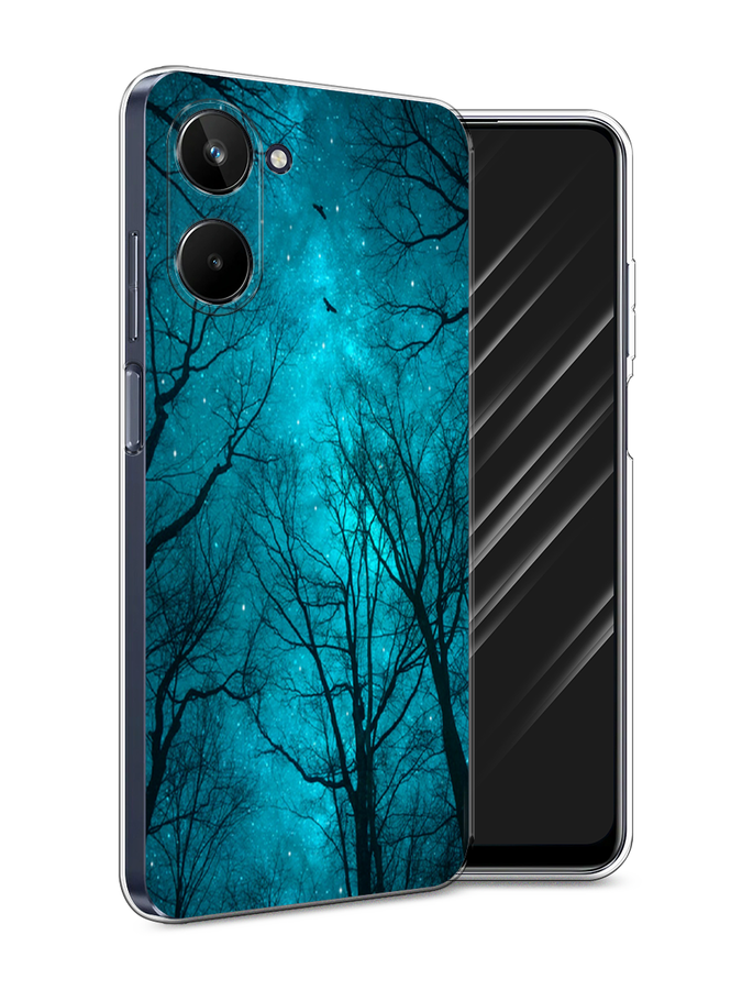 

Чехол Awog на Realme 10 5G "Сказочный лес", Черный;голубой, 2512650-4