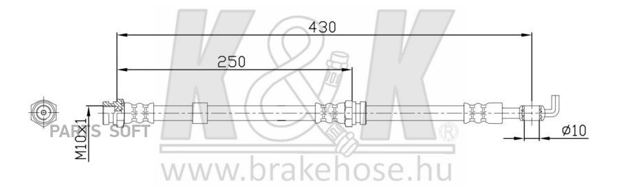 K K FT0510 Шланг тормозной передн MAZDA: MPV II (LW) 2.0/2.0 DI/2.3/2.5 V6/3.0 i V6 99-