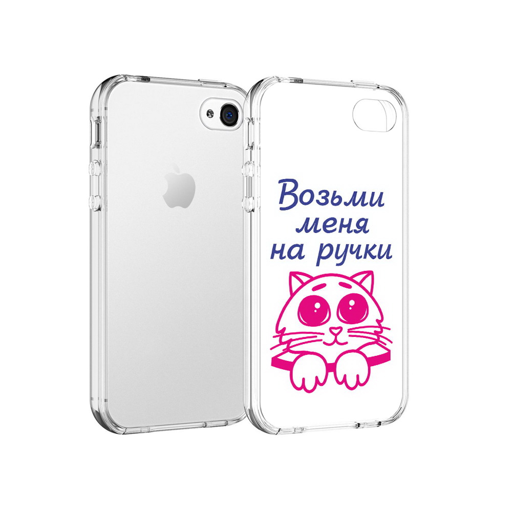

Чехол MyPads Tocco для Apple iPhone 4 мяу, Прозрачный, Tocco