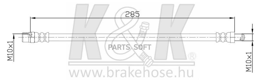 K K FT0568 Шланг тормозной передн MB: W123/W124/W201/W202