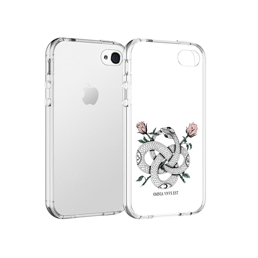 

Чехол MyPads Tocco для Apple iPhone 4 нарисованная змея абстракция, Прозрачный, Tocco