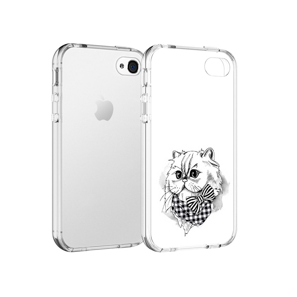 

Чехол MyPads Tocco для Apple iPhone 4 нарисованная красивая кошечка, Прозрачный, Tocco