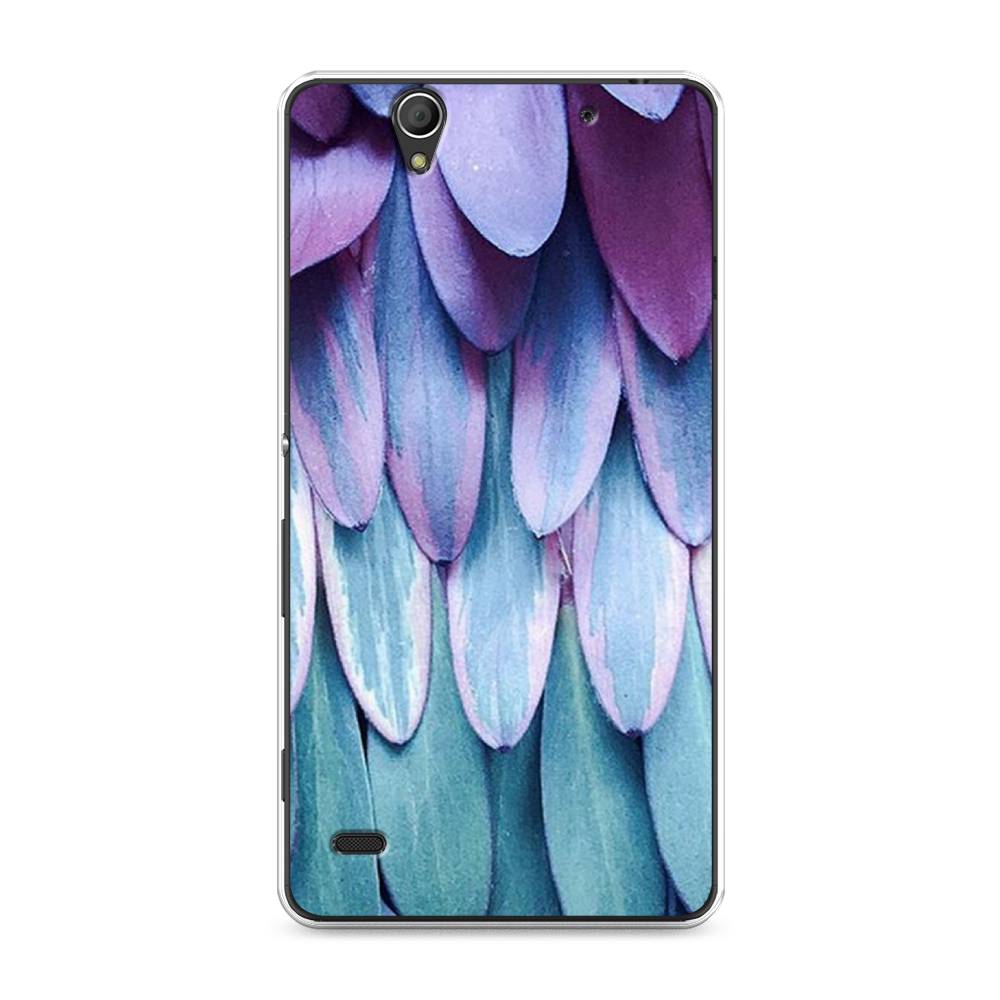 

Чехол на Sony Xperia C4 "Синее перо", Фиолетовый;голубой, 52650-3
