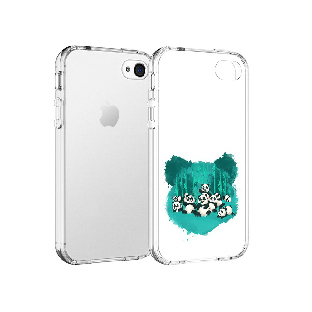 

Чехол MyPads Tocco для Apple iPhone 4 нарисованные панды, Прозрачный, Tocco