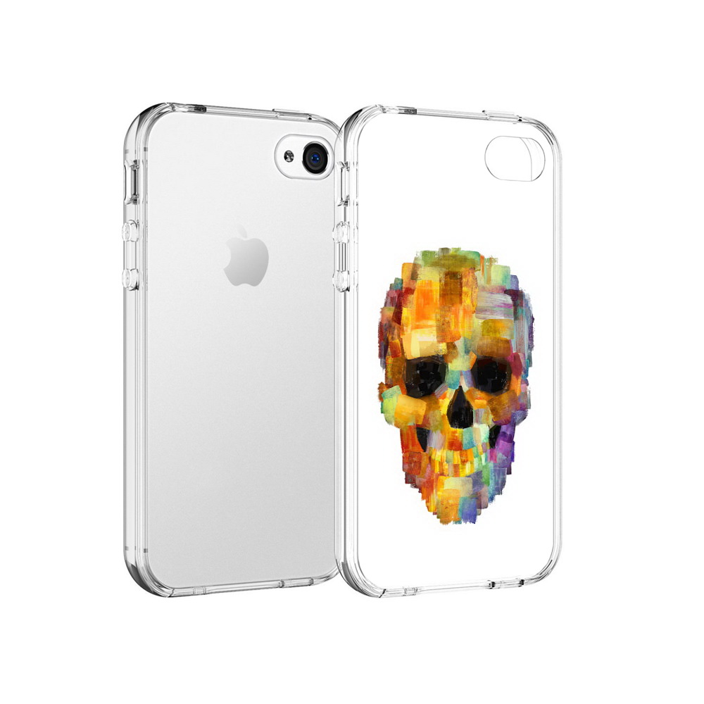 

Чехол MyPads Tocco для Apple iPhone 4 нарисованный череп, Прозрачный, Tocco