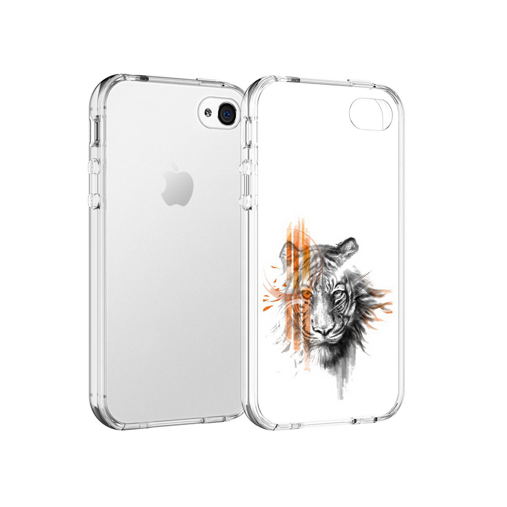 

Чехол MyPads Tocco для Apple iPhone 4 огненный тигр, Прозрачный, Tocco