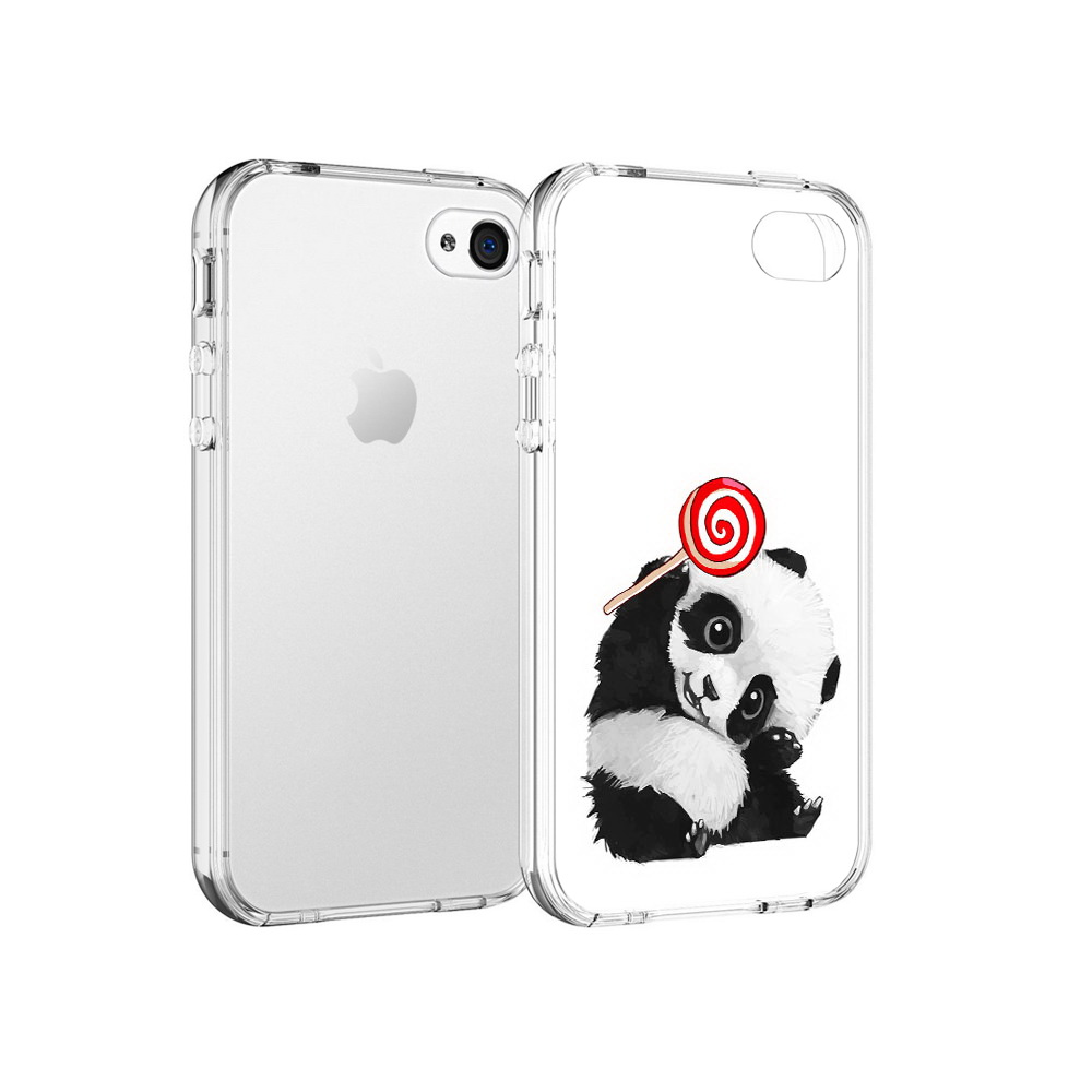 

Чехол MyPads Tocco для Apple iPhone 4 панда с леденцом, Прозрачный, Tocco