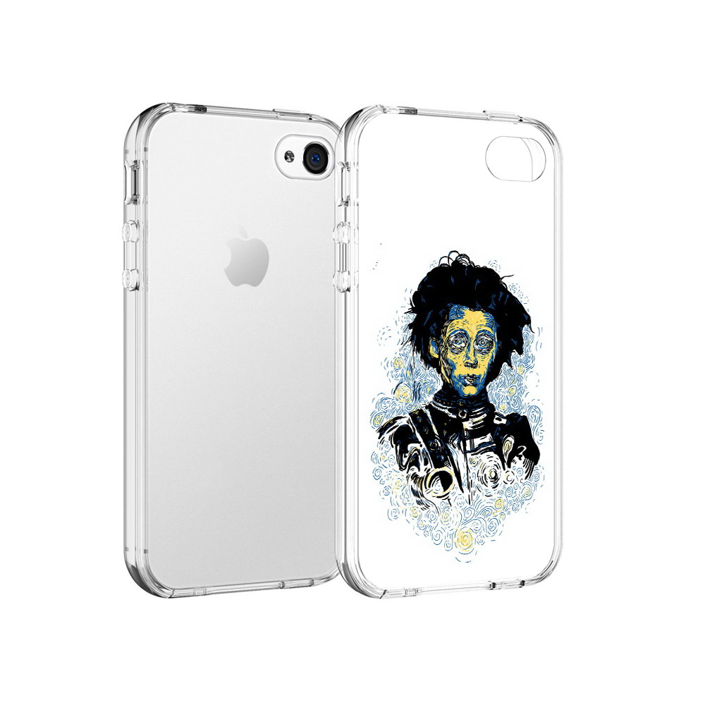 

Чехол MyPads Tocco для Apple iPhone 4 парень черно-белый абстракция, Прозрачный, Tocco