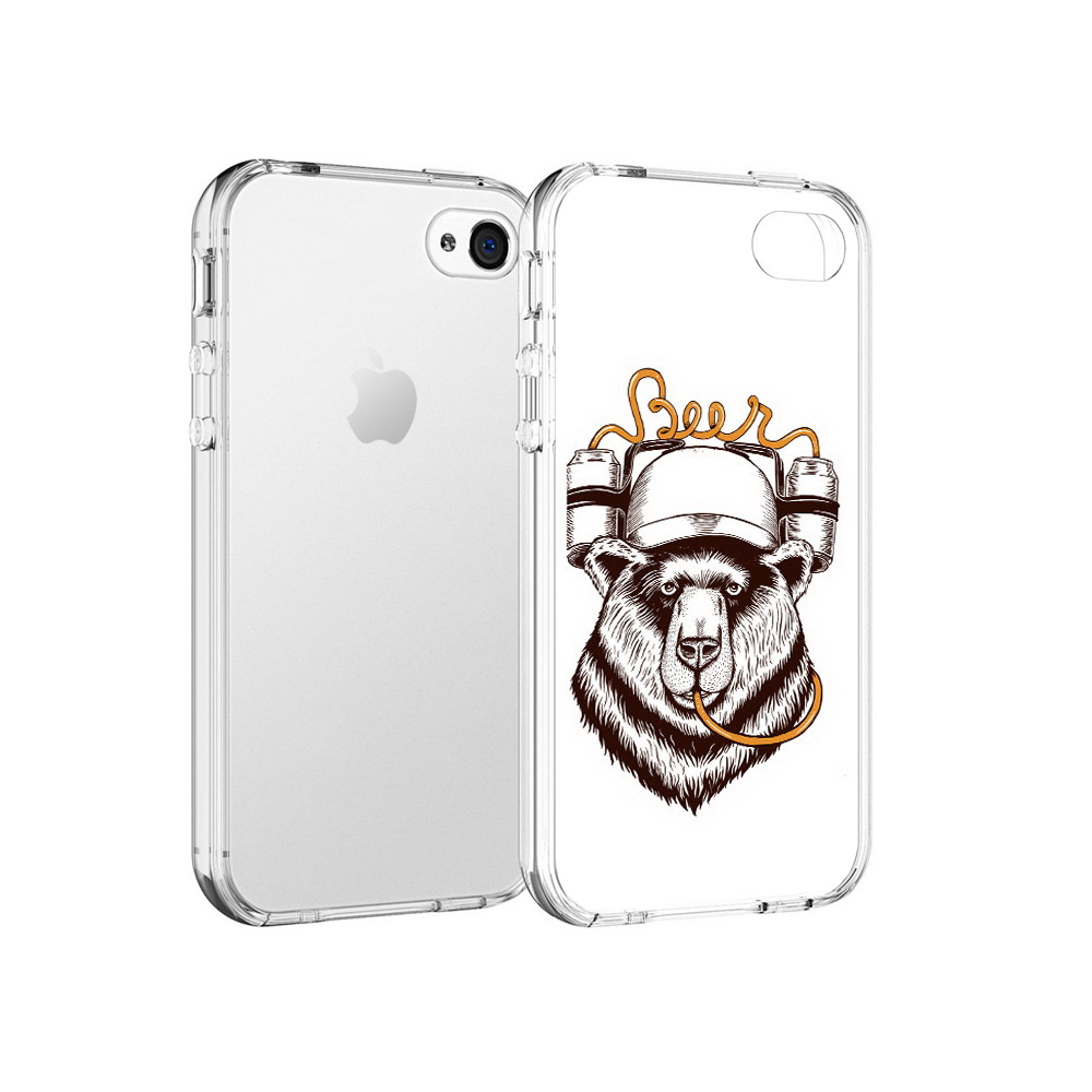 

Чехол MyPads Tocco для Apple iPhone 4 пивной медведь, Прозрачный, Tocco