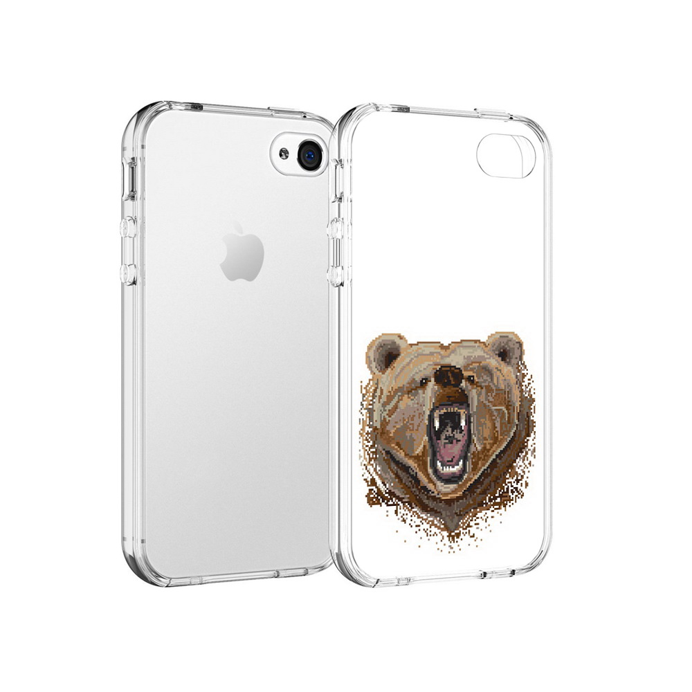 

Чехол MyPads Tocco для Apple iPhone 4 пиксельный медведь, Прозрачный, Tocco