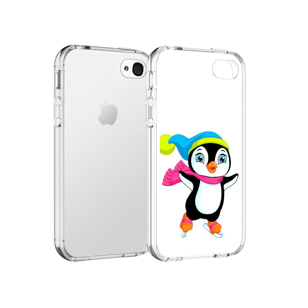 

Чехол MyPads Tocco для Apple iPhone 4 пингвин на коньках, Прозрачный, Tocco