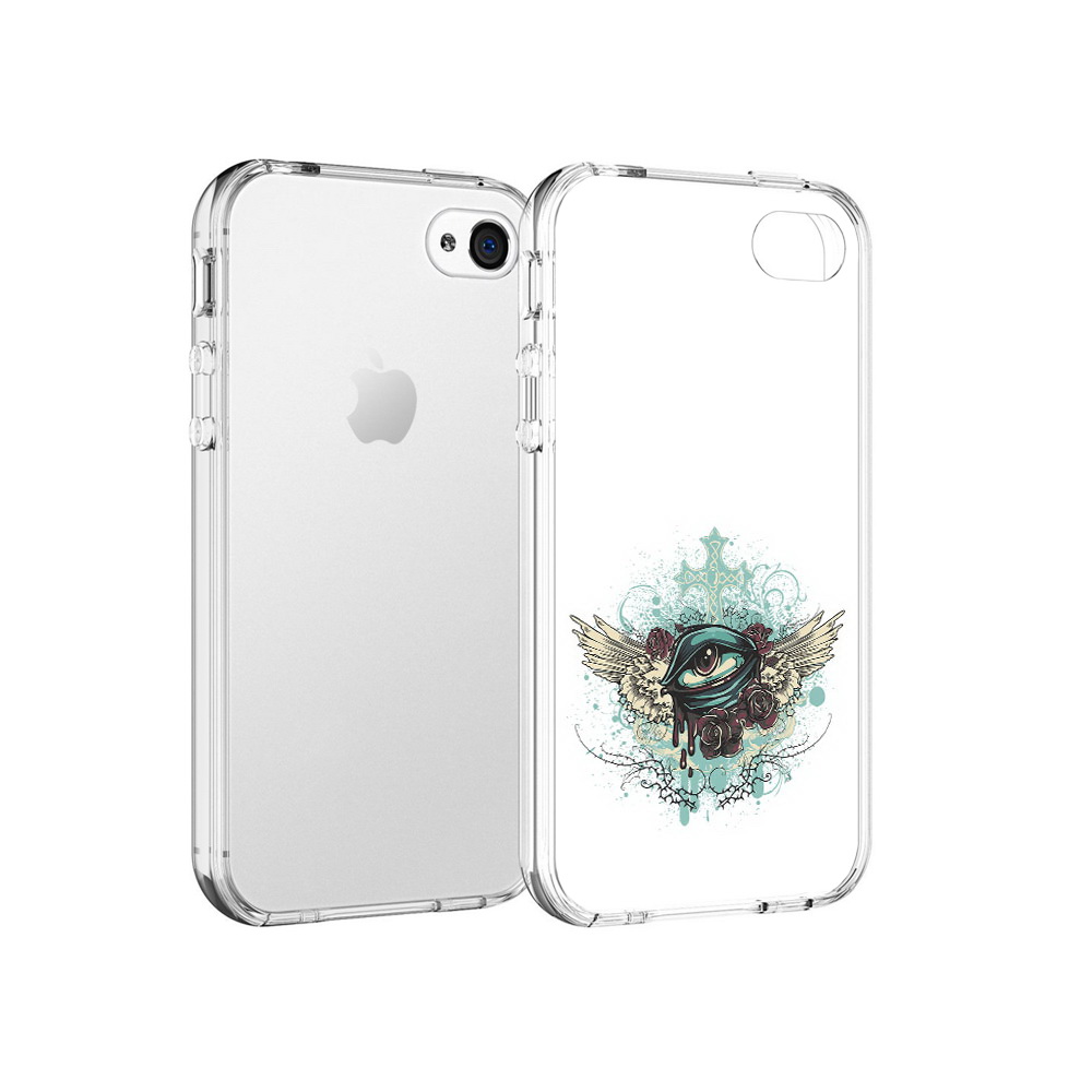 

Чехол MyPads Tocco для Apple iPhone 4 плачущий глаз с крыльями, Прозрачный, Tocco