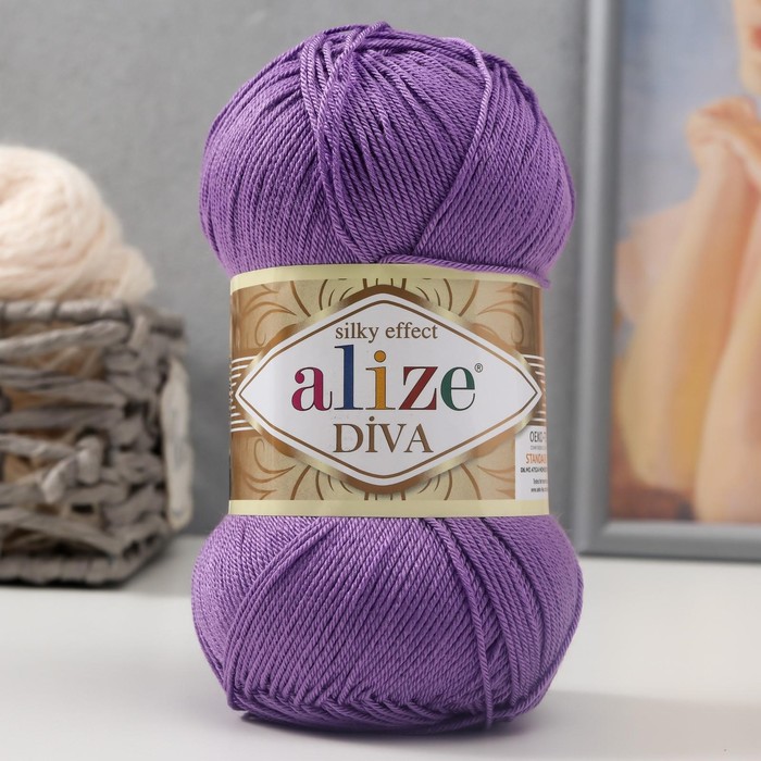 

Пряжа Alize Diva 100% микрофибра 350м/100гр 622, Фиолетовый