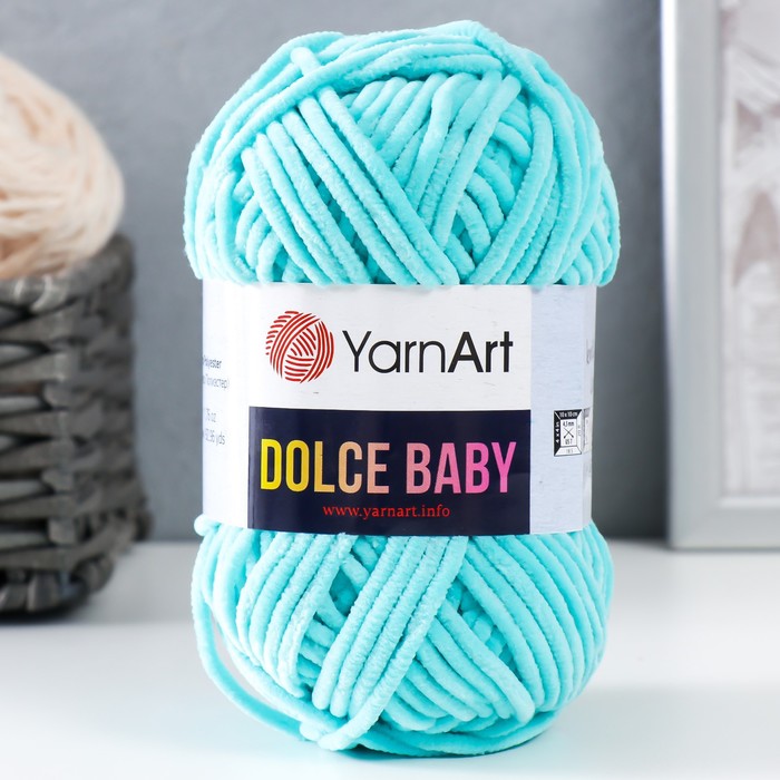 

Пряжа Dolce Baby 100% микрополиэстер 85м/50 гр (746 св.бирюза), Бирюзовый