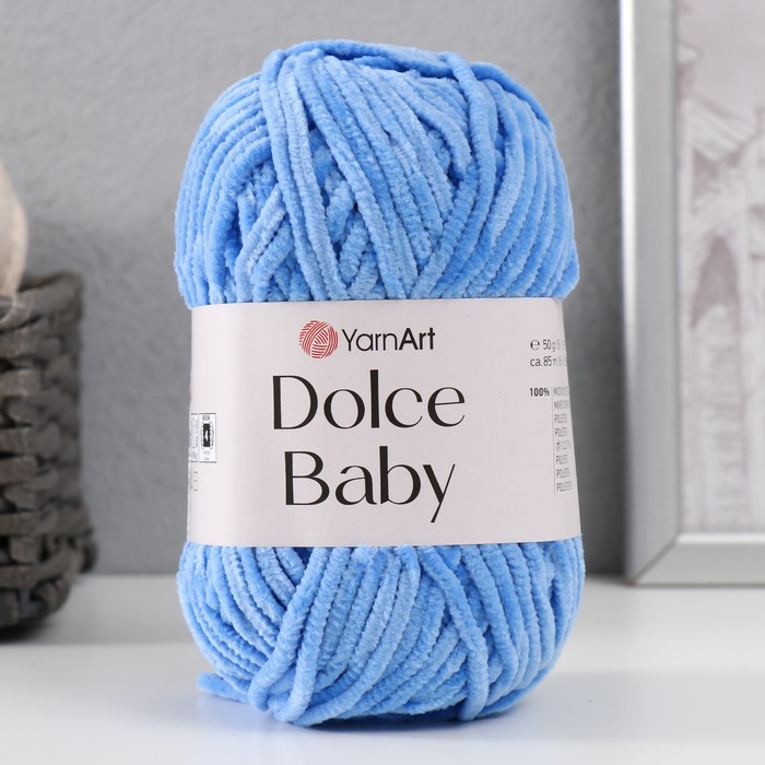 

Пряжа Dolce Baby 100% микрополиэстер 85м/50 гр (777 тёмн.голубой)