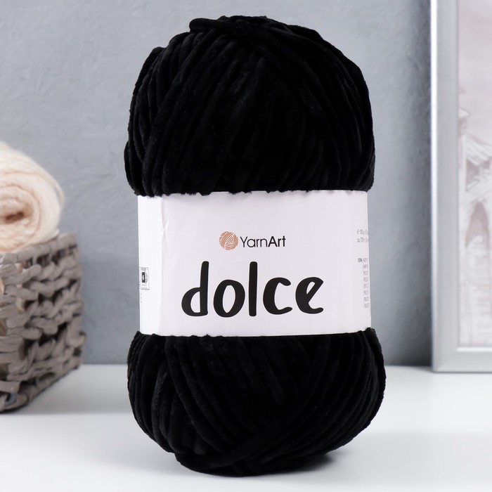 

Пряжа Dolce 100% микрополиэстер 120м/100гр (742 черный)