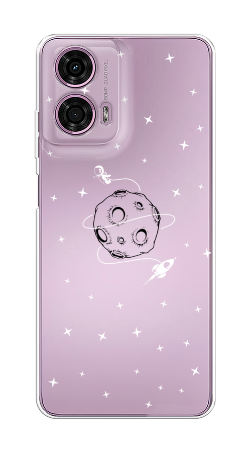 

Чехол на Motorola Moto G24 "Полет вокруг луны", Белый;серый;черный, 243850-1