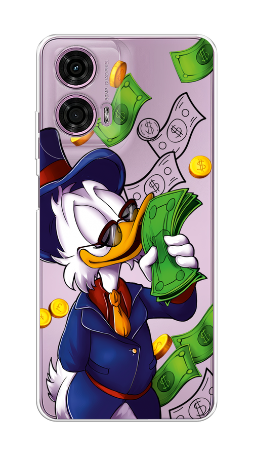 

Чехол на Motorola Moto G24 "Scrooge McDuck with Money", Синий;зеленый;белый, 243850-1