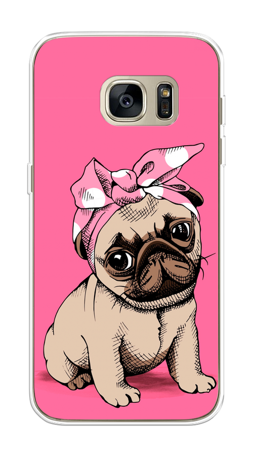 

Чехол Awog на Samsung Galaxy S7 edge "Dog Pin-Up", Розовый;бежевый, 24650-2