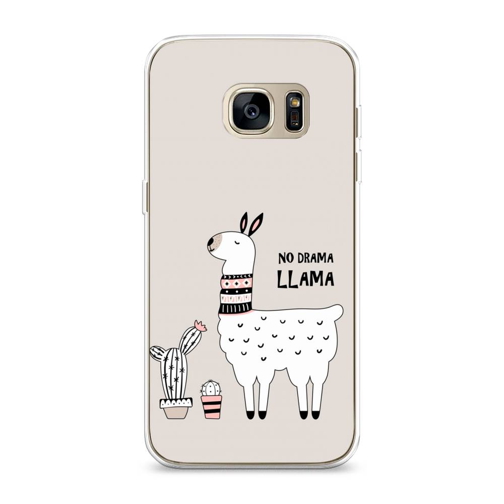 

Чехол Awog на Samsung Galaxy S7 edge "No drama LLama", Бежевый;серый;белый, 24650-2
