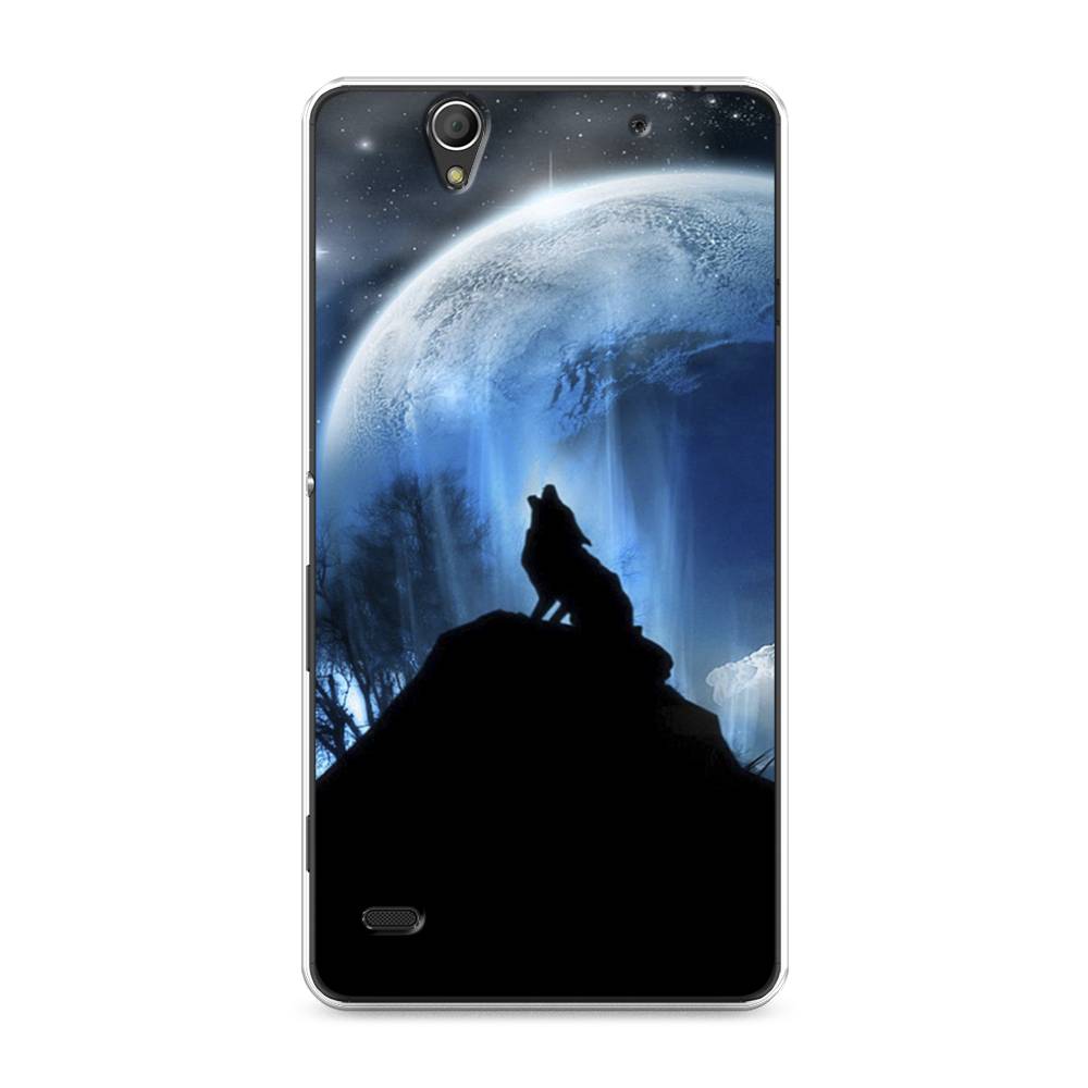 

Чехол на Sony Xperia C4 "Волк 2", Синий;черный;белый, 52650-1
