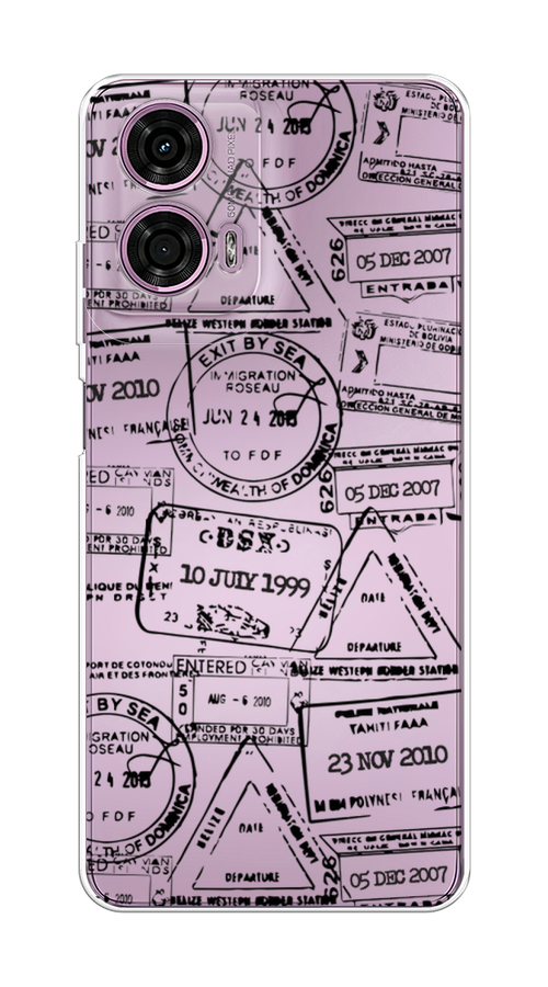 

Чехол на Motorola Moto G24 "Visa stamps 2", Белый;черный;серый, 243850-1