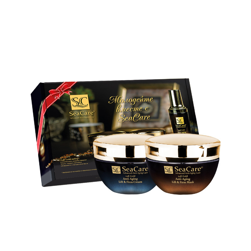 фото Подарочный 24k gold набор №1 seacare крем и маска для лица с реноваж,золотом и витамином е