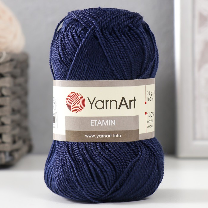 

Пряжа Etamin 100% акрил 180м/30гр (453 т.синий) (10 шт)