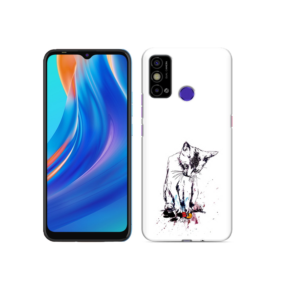 

Чехол MyPads Tocco для Tecno Spark Go кот и микки, Прозрачный, Tocco