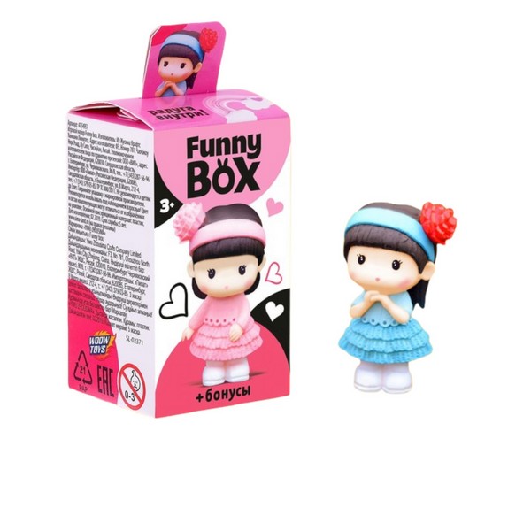 фото Фигурка woow toys funny box девочка с мишкой