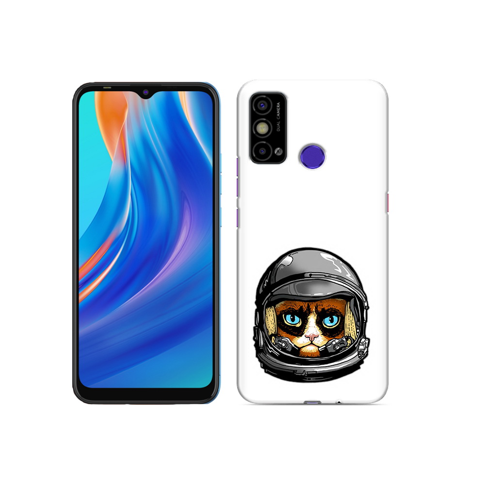

Чехол MyPads Tocco для Tecno Spark Go кот космонавт, Прозрачный, Tocco