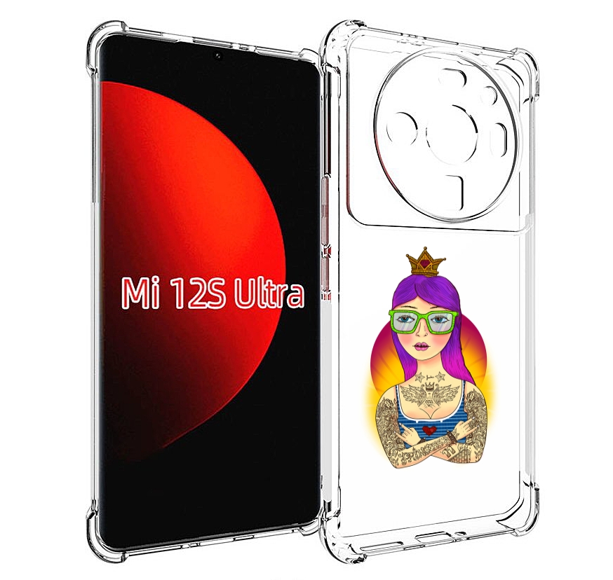 

Чехол MyPads девушка в татуировках с короной для Xiaomi 12S Ultra, Прозрачный, Tocco