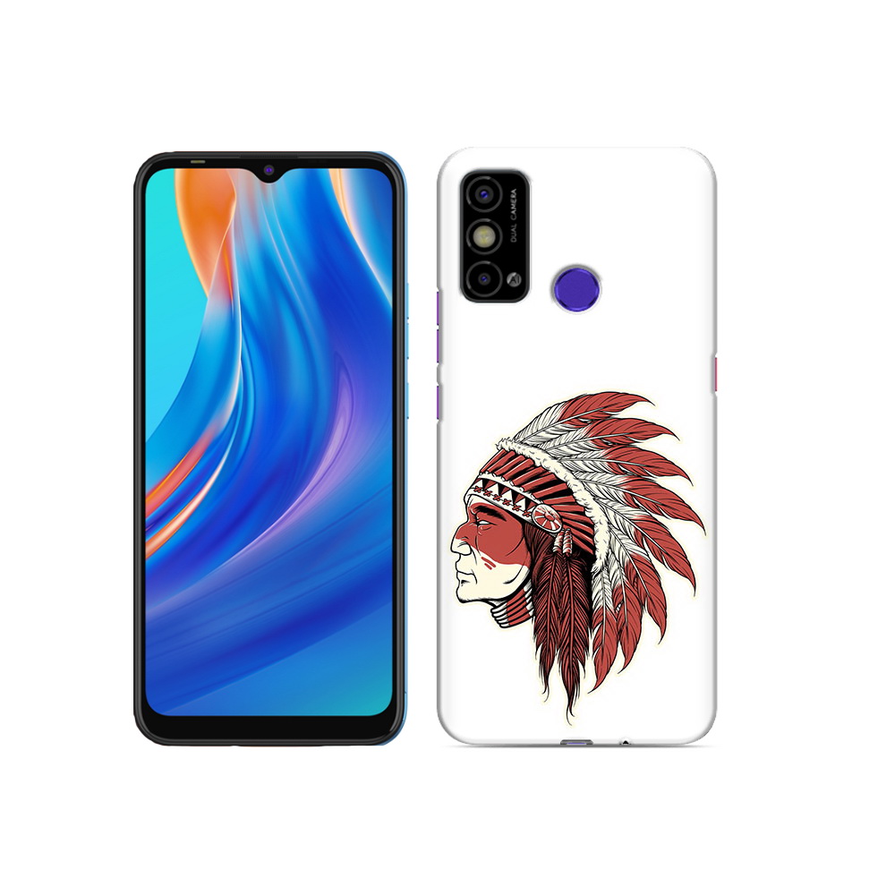 

Чехол MyPads Tocco для Tecno Spark Go красный индеец, Прозрачный, Tocco