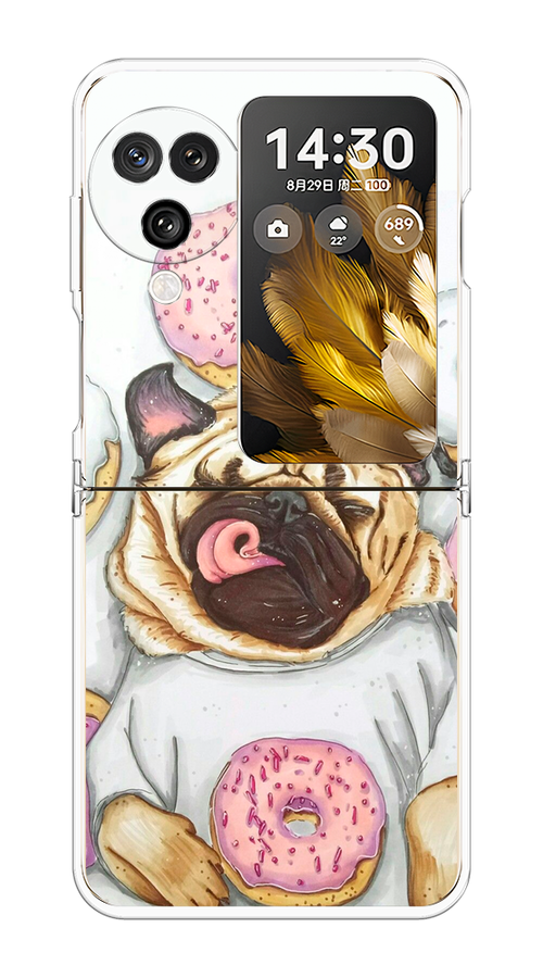 

Чехол на Oppo Find N3 Flip "Счастливый мопс", Розовый;бежевый;коричневый, 2517250-1