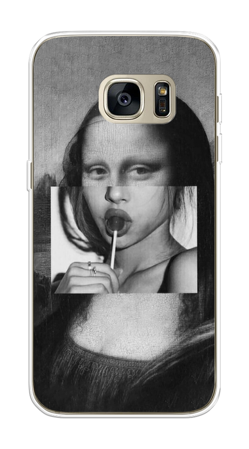 

Чехол Awog на Samsung Galaxy S7 edge "Mona Lisa sucking lollipop", Серый, 24650-9