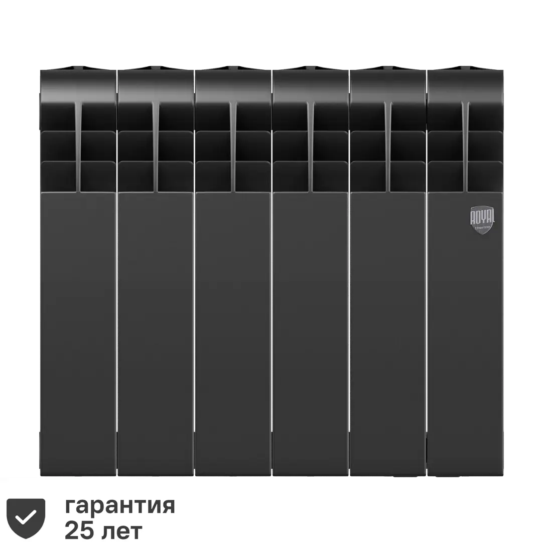 Радиатор Royal Thermo Biliner 350/87 биметалл 6 секций боковое подключение цвет черный