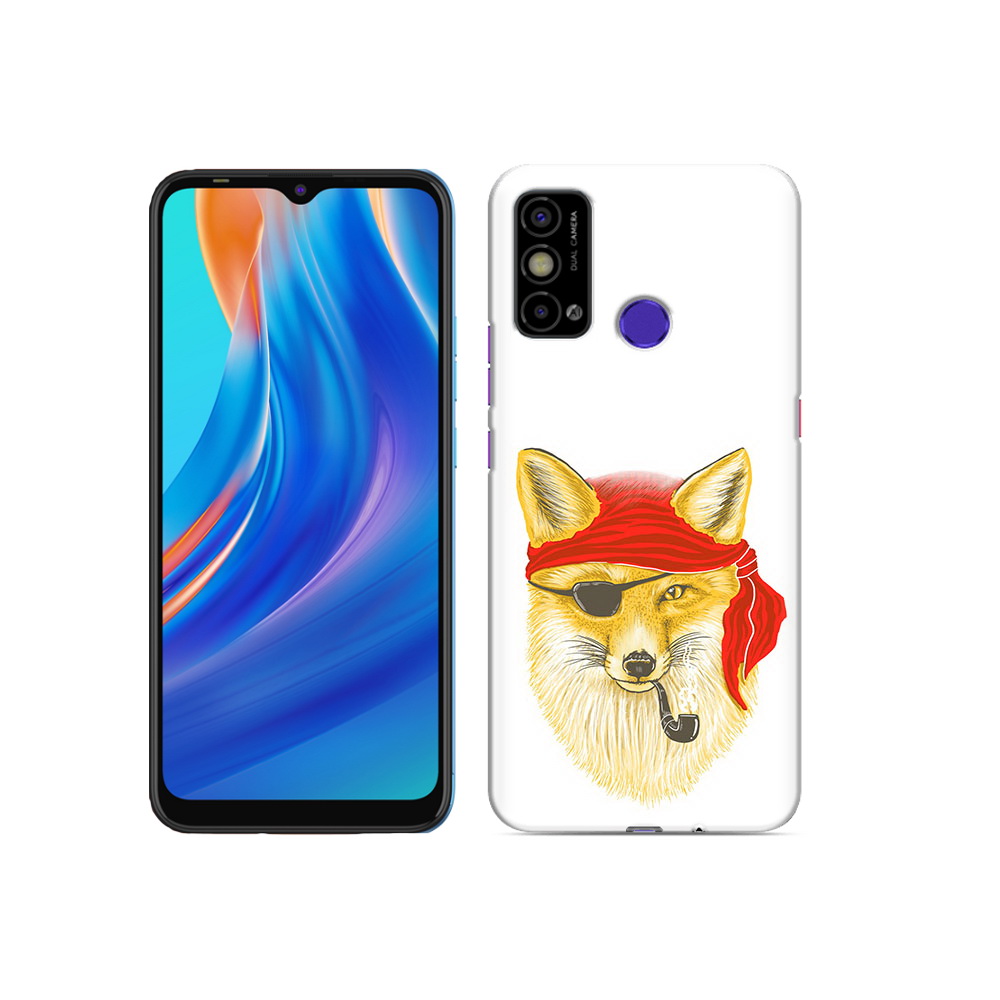 

Чехол MyPads Tocco для Tecno Spark Go лиса-пират, Прозрачный, Tocco