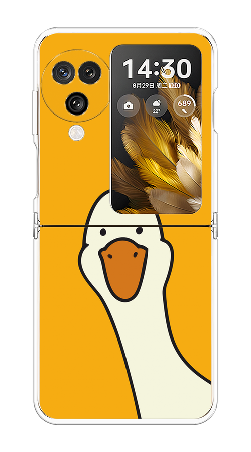 

Чехол на Oppo Find N3 Flip "Утка на желтом фоне", Желтый;красный, 2517250-1