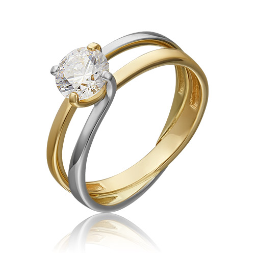 

Кольцо из золота с фианитом р. 18,5 PLATINA jewelry 01-5438-00-501-1121-38, 01-5438-00-501-1121-38