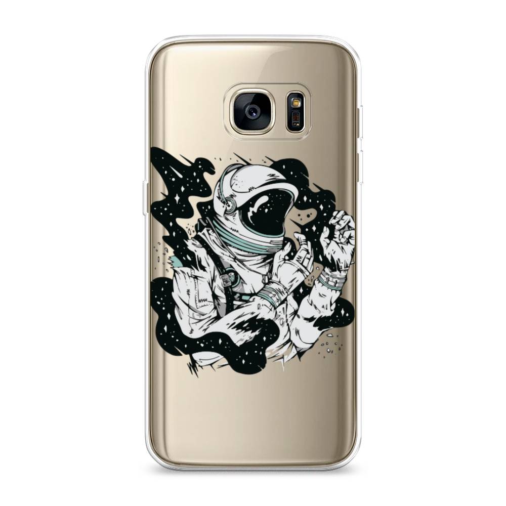 

Чехол Awog на Samsung Galaxy S7 edge "Космонавт арт", Черный;белый;прозрачный, 24650-7