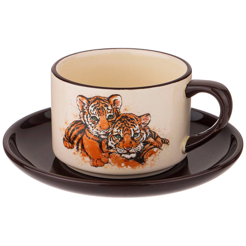 

Чайный набор Agness на 1 персону "tiger amour" 2 предмета. 220 мл., 358-1818