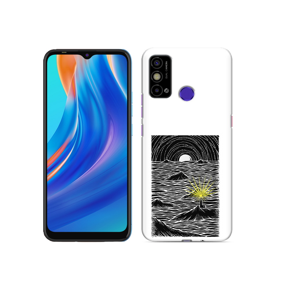 

Чехол MyPads Tocco для Tecno Spark Go маяк в черно белом море, Прозрачный, Tocco