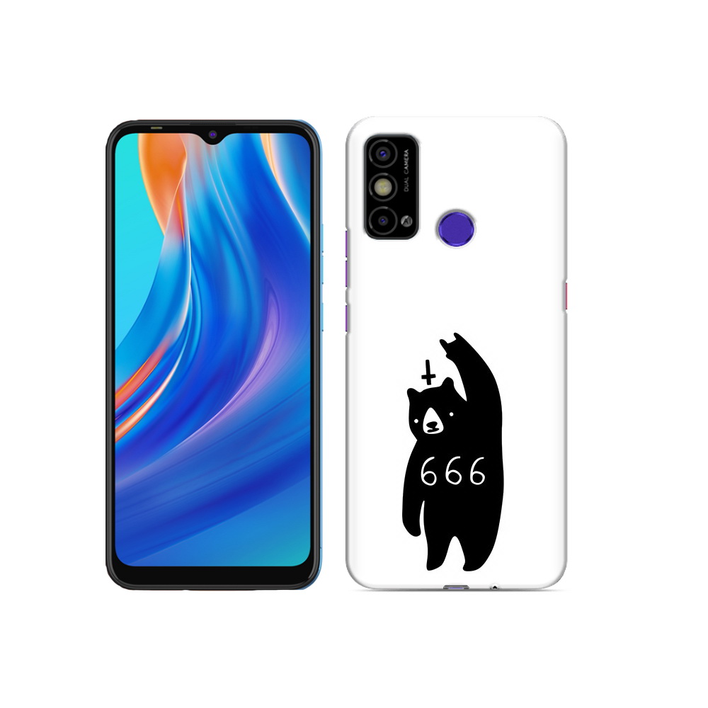 

Чехол MyPads Tocco для Tecno Spark Go медведь 666, Прозрачный, Tocco