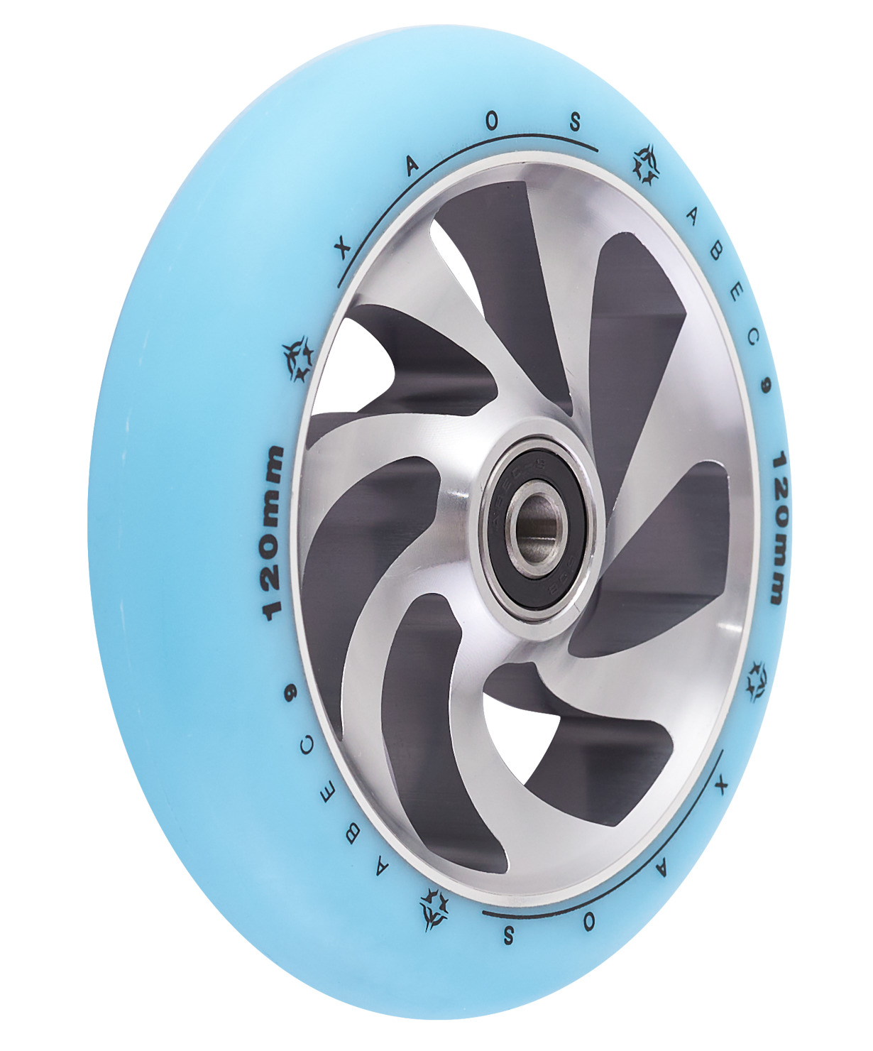 фото Xaos колесо для трюкового самоката vortex blue 120 мм