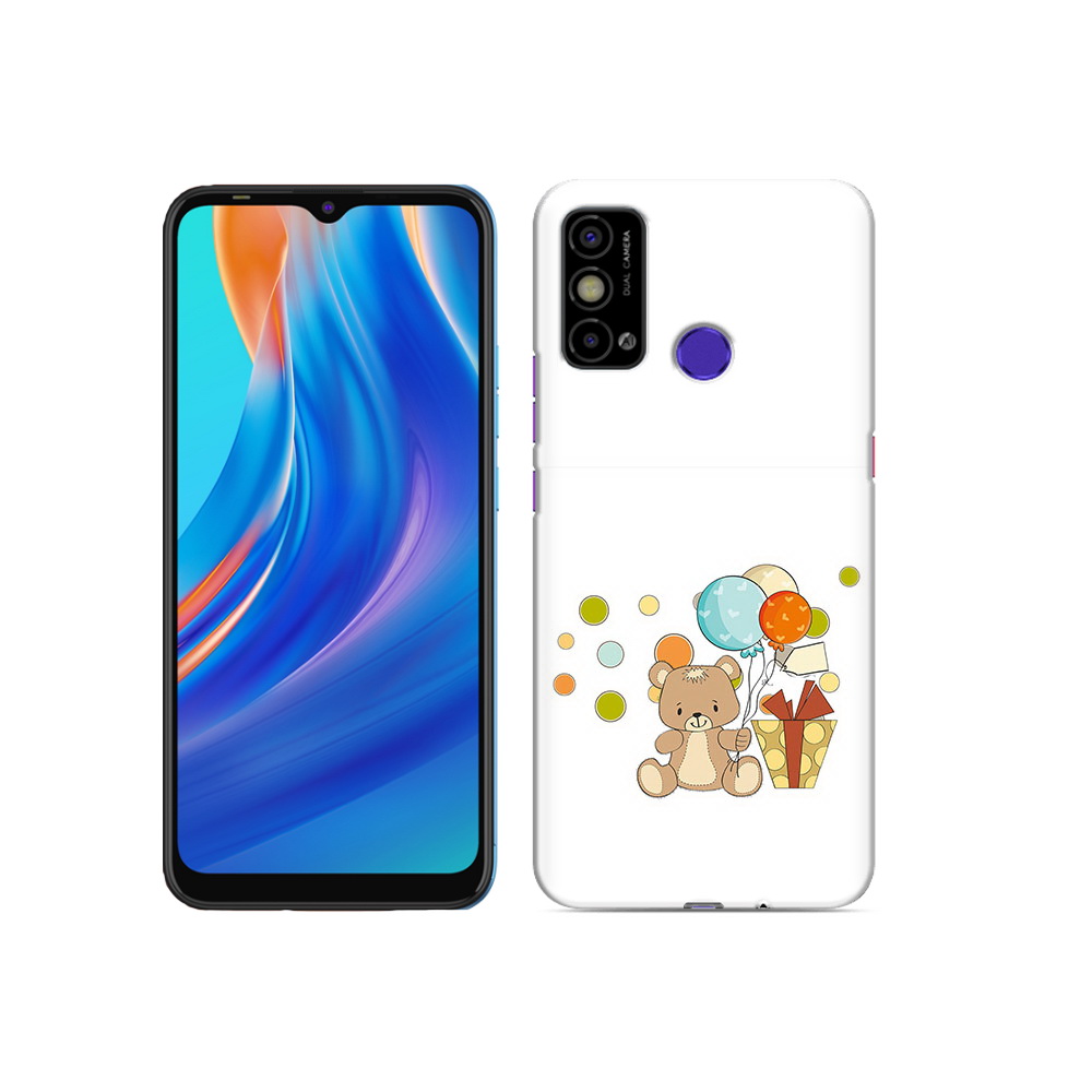 

Чехол MyPads Tocco для Tecno Spark Go медвеженок с подарком, Прозрачный, Tocco