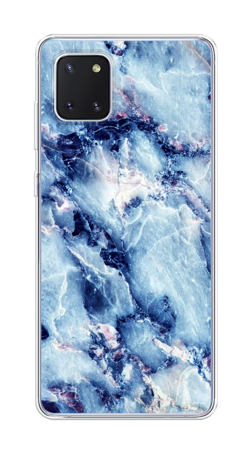 

Чехол на Samsung Galaxy Note 10 Lite "Мрамор с синими прожилками", Синий, 29150-3
